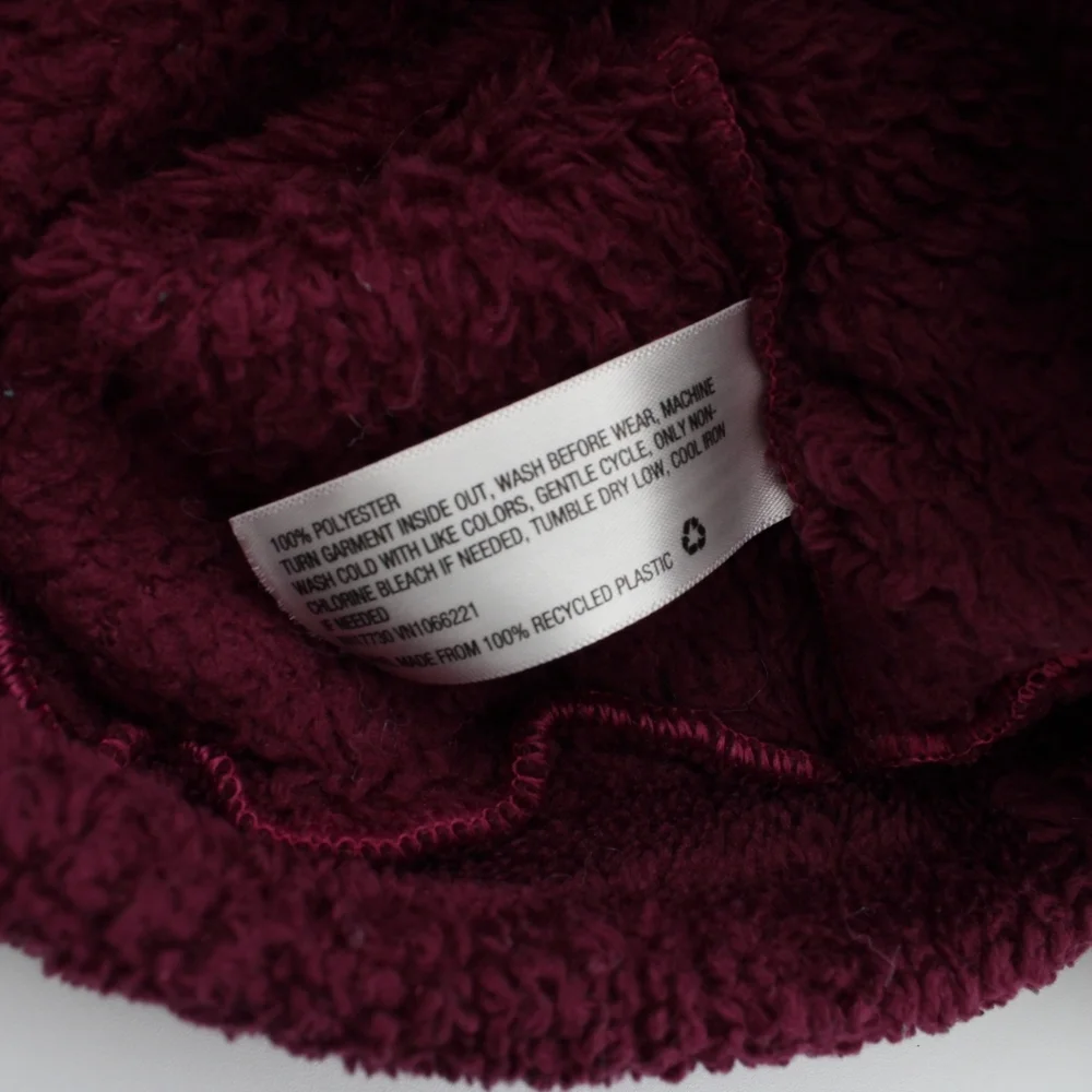 All in Motion Girls XL (14/16) Burgundy Fuzzy Pullover with Pockets & Thumb Hole